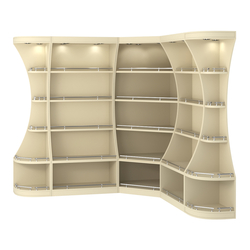 Угловой высокий стеллаж ГАРАНТ №2-О с ограничителями, Крем Вайс