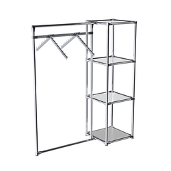 Хромированное вешало ГРАНЬ №1-4 с зеркальными полками 4 мм, Серый