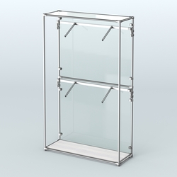 Торговая система ХРОМ (задняя стенка - стекло) 1200 мм с поручнями №3, Ясень Анкор светлый