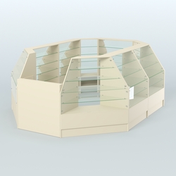 Низкий торговый остров серии Алмаз №2 средний, Крем Вайс