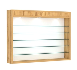 Витрина настенная №3-7Г открытая с пятью полками и фризом, Дуб Золотистый