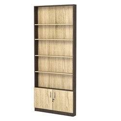 Стеллаж из ДСП с 4-мя полками 100x900 мм серии LEVEL-4 №8 (З/C - ДВП), Дуб Венге + Дуб Сонома