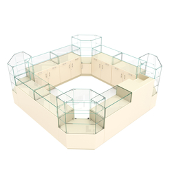 Остров ювелирный "Диаманд" №2, ЛДСП крем вайс + МДФ ваниль