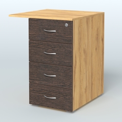 Брифинг-приставка с тумбой Прайм, Дуб Золотистый + Дуб Венге