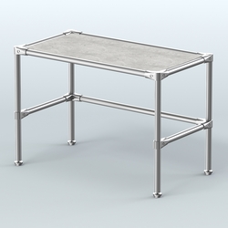 Стол малый D-41 с полкой ДСП 16мм, Метрополитан Грей