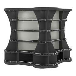 Островной высокий стеллаж ГАРАНТ №6-О с ограничителями, Черный и Белый