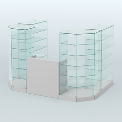 Торговый стеклянный павильон Абсолют №2 (открытый) (4.13 кв.м), Серый