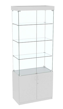 Высокая витрина ИСТРА №701 (задняя стенка - стекло), Серый