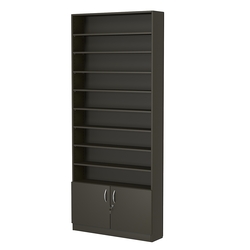 Стеллаж из ДСП с 8-ю полками 200x900 мм серии LEVEL-8 №10 (З/C - ДВП), Черный