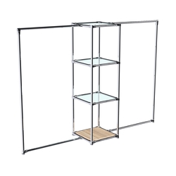 Хромированное вешало ЛИНИЯ №2-1 с полками стекло 6 мм, Дуб Сонома