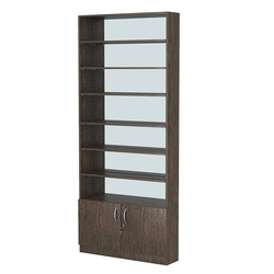 Стеллаж из ДСП с 6-ю полками 200x900 мм серии LEVEL-6 №10-2 (З/C - ЗЕРКАЛО), Дуб Венге