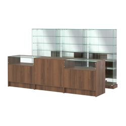 Комплект низких витрин ХП-11 и прилавков ЭК-2, Орех