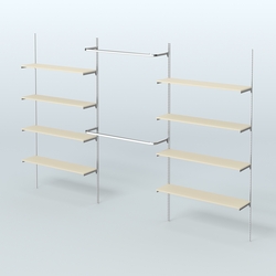 Neo Fix №7 с открытыми полками из ДСП и поручнями (3600 мм), Крем Вайс