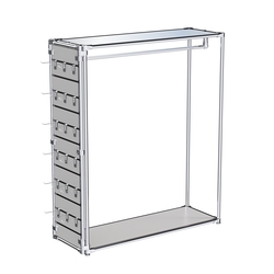 Хромированный стенд-вешало ETD-10 №1-4 (торец-ЭП) с полкой Зеркало 4мм, Серый