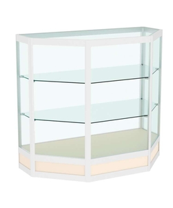 Прилавок из профиля трапеция №4  (открытый), Крем Вайс