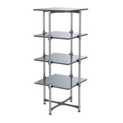 Хромированный стенд Прогресс №2-5 (с полками Зеркало 4мм), Темно-Серый