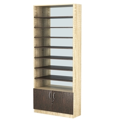 Стеллаж из ДСП с 7-ю полками 300x900 мм серии LEVEL-7 №12-2 (З/C - ЗЕРКАЛО), Дуб Сонома + Дуб Венге