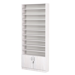 Стеллаж из ДСП с 10-ю полками 200x900 мм серии LEVEL-10 №10 (З/C - ДВП), Ясень Анкор светлый