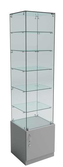 Витрина ИСТРА №506 стаканчик (задняя стенка - стекло), Серый