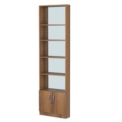 Стеллаж из ДСП с 4-мя полками 150x600 мм серии LEVEL-4 №2-2 (З/C - ЗЕРКАЛО), Орех