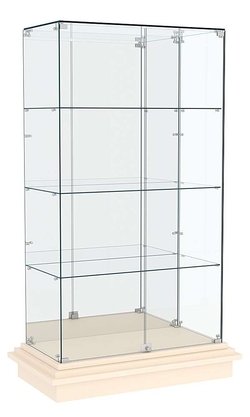 Витрина с прозрачными дверками ЗИККУРАТ №7, Крем Вайс