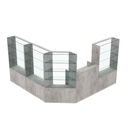 Торговый угловой островок ГРАЦИЯ №3 (открытый) (5.9 кв.м), Бетон Чикаго светло-серый F186 ST9