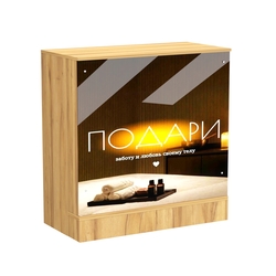 Стол-прилавок под выдачу товара со световым коробом №20, Дуб Золотистый