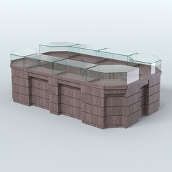 Торговый островок GOLD №5 (6,75 кв.м), Ясень Анкор темный