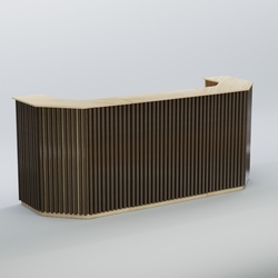 Ресепшен со скошенными углами серии ВЕРТИКАЛЬ №6, Дуб Сонома + Дуб Венге