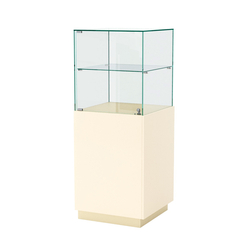 Витрина ювелирная квадратная "Диаманд" №8, ЛДСП крем вайс + МДФ ваниль