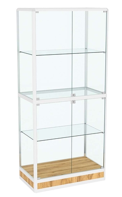 Витрина из профиля №4 (метровая) (задняя стенка - стекло), Дуб Золотистый