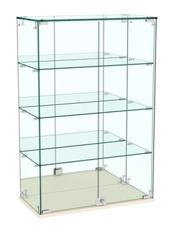 Витрина Истра настольная №26 (задняя стенка - зеркало), Крем Вайс