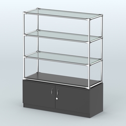 Островная торговая система ХРОМ 1200 мм с тумбами №5, Черный