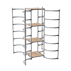 Хромированное вешало ДУГА №4-3 с полками ДСП 16 мм, Дуб Сонома