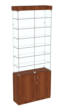 Высокая витрина ИСТРА №731 (задняя стенка - стекло), Орех