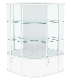 Витрина из профиля островная закругленная с секторами №2, Белый