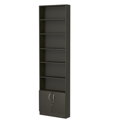 Стеллаж из ДСП с 5-ю полками 150x600 мм серии LEVEL-5 №2 (З/C - ДВП), Черный