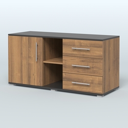 Тумба сервисная Фламинго, цвет антрацит + акация, Орех + Черный