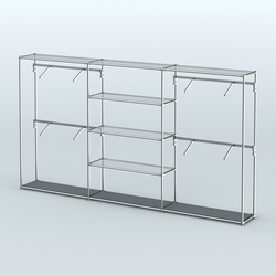 Торговая система ХРОМ без ДСП 3600 мм с прозрачными полками и поручнями №5, Темно-Серый