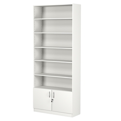 Стеллаж из ДСП с 5-ю полками 300x900 мм серии LEVEL-5 №12 (З/C - ДВП), Белый