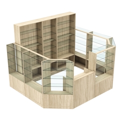 Торговый пристенный островок ГРАЦИЯ №10 (открытый) (7.43 кв.м), Дуб сонома