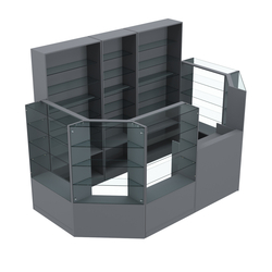 Торговый пристенный островок ГРАЦИЯ №4 (открытый) (4.68 кв.м), Темно-Серый