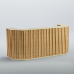 Ресепшен со скошенными углами серии ПРИЛИВ №6, Крем Вайс и Дуб Золотистый