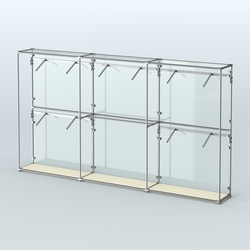 Торговая система ХРОМ (задняя стенка - стекло) 3600 мм с поручнями №9, Крем Вайс