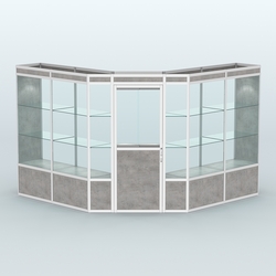 Павильон из профиля угловой №7а (9 кв.м), Бетон Чикаго светло-серый F186 ST9