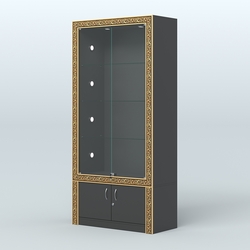 Витрина с декором и тумбой №ВБА-1С, Черный