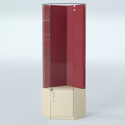 Угловая витрина для медалей ИС-333-А (задняя стенка бархат), Крем Вайс