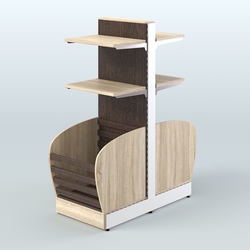 Островной низкий стеллаж для хлеба и выпечки Феникс №8, Дуб Сонома + Дуб Венге