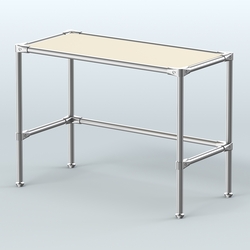 Стол средний D-42 с полкой ДСП 16мм, Крем Вайс