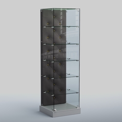 Низкая стеклянная витрина КАПИТОНЕ №501-ХП, Серый + 16 Grey